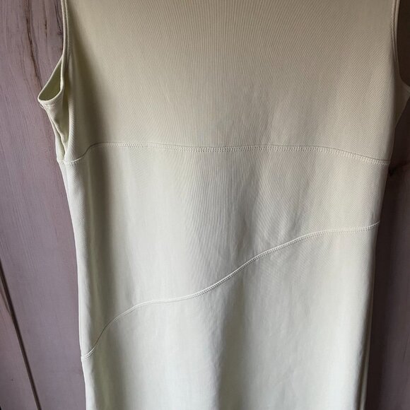 Vintage 90s Y2K Express Tricot Green Yellow Stretch Bodycon Mini Dress 9/10 - Picture 5 of 10